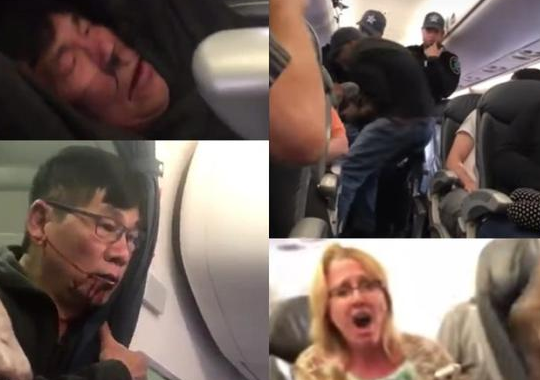 美联航强行拖拽华裔乘客完整视频