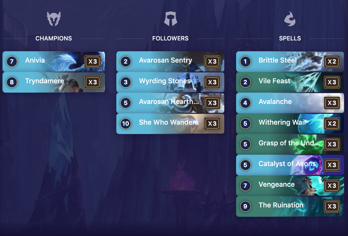 符文大地传说卡组推荐