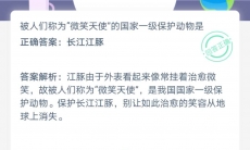 被人们称为微笑天使的国家一级保护动物是_支付宝蚂蚁庄园小课堂6月18日答案是什么