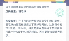 以下哪种球类运动最高时速是最快的_支付宝蚂蚁庄园小课堂6月23日答案是什么