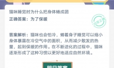 猫咪睡觉的时为什么蜷成团_支付宝蚂蚁庄园小课堂6月30日答案是什么